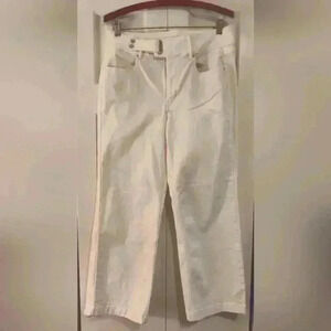 White House Black Market pants | white | wide-legged | high rise | cropped |sz 8